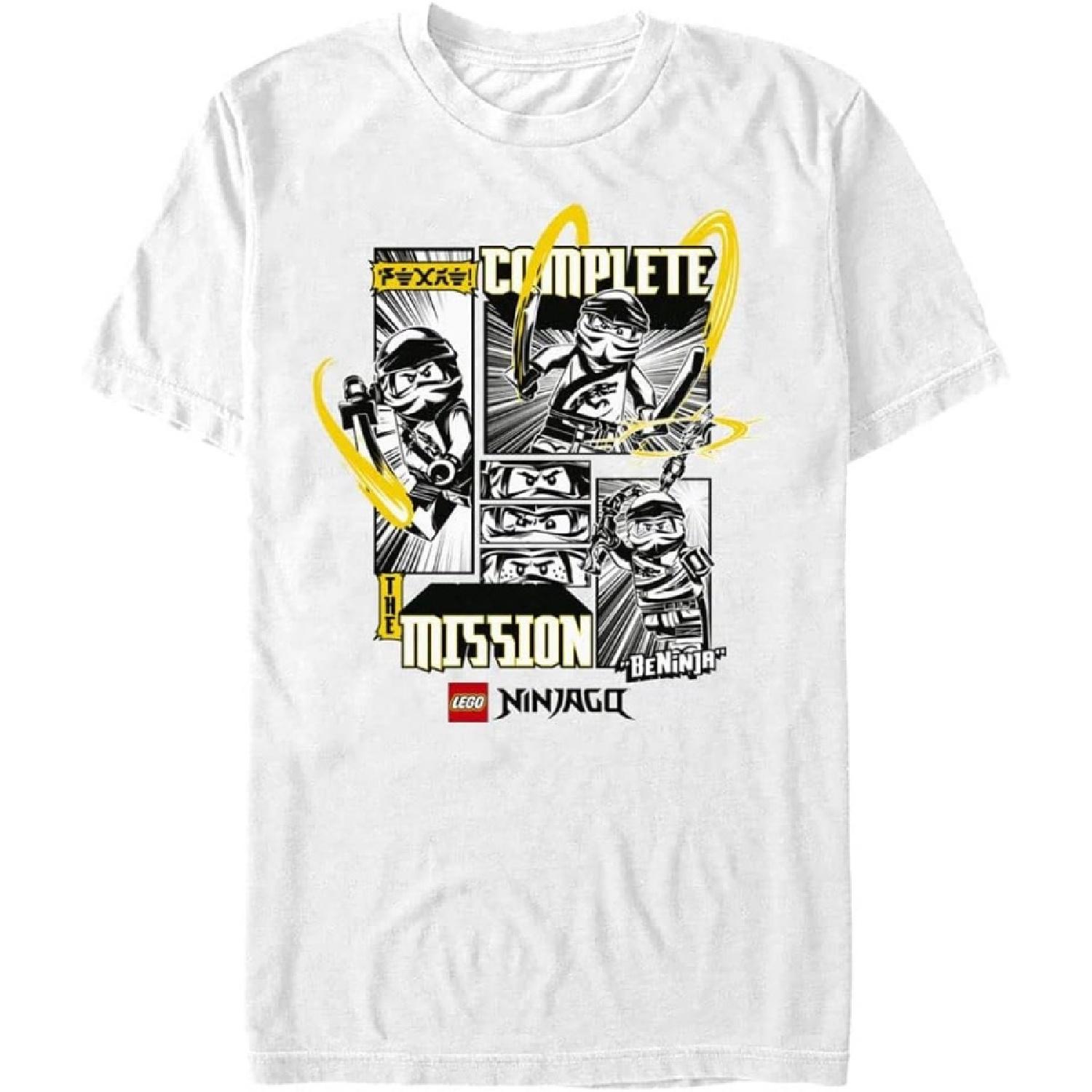 Fifth Sun Lego Ninjago Die Mission Herren Kurzarm T-Shirt, Weiß, X-Large XXXL weiß