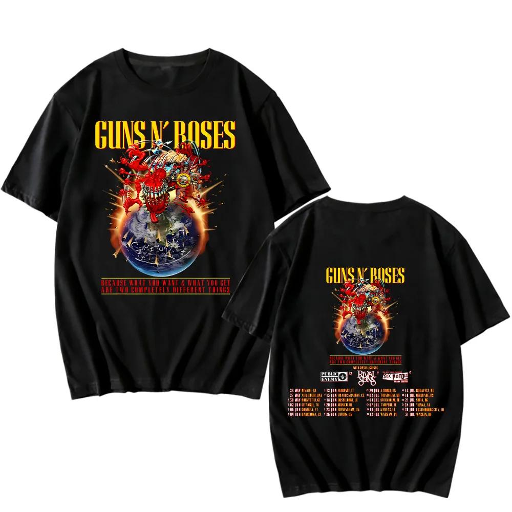 Guns N Roses 2025 Tour T-Shirts Vintage Rock Kurzarm Mode Baumwoll-T-Shirts Damen Herren T-Shirts Sommer Y2K Kleidung Oberteile XL