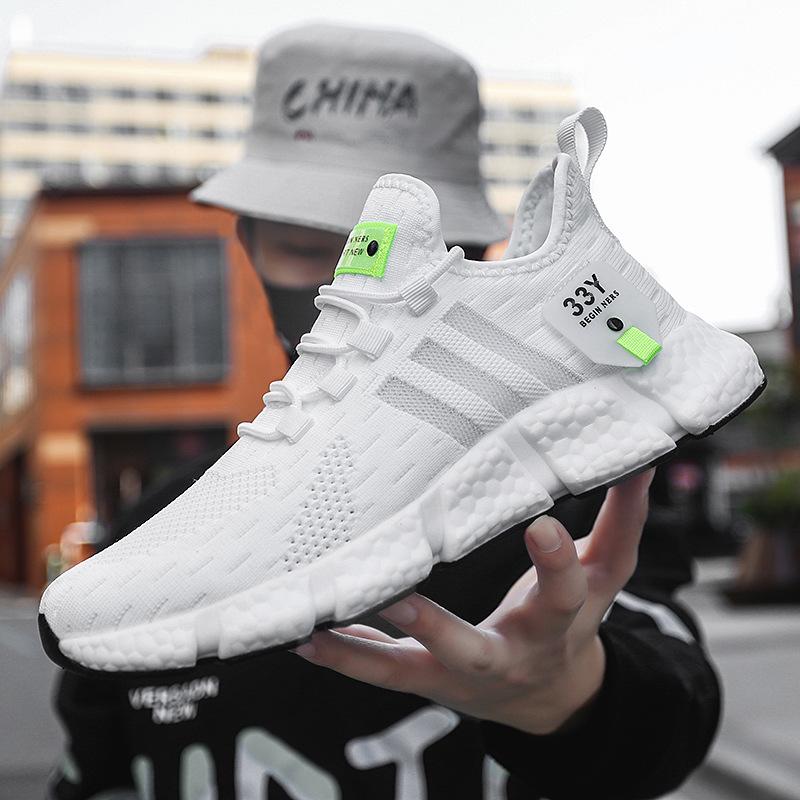 Sportschuhe für Herren, lässige Sneakers, Sommerschuhe, Laufschuhe für Herren, atmungsaktiv, bequem, modisch, Wanderschuhe 44 weiß