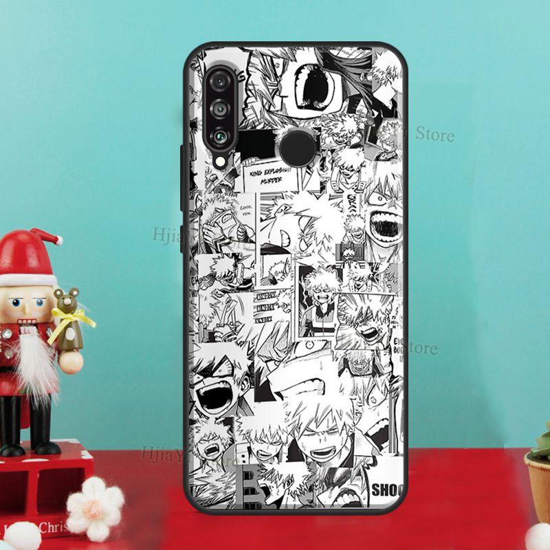 My Hero Academia Deku Manga Collage Hülle für Huawei P30 Lite P40 P20 Pro P Smart Z 2019 Nova 5T Honor 50 10 Lite 10i 8X 9X 8A Honor 10