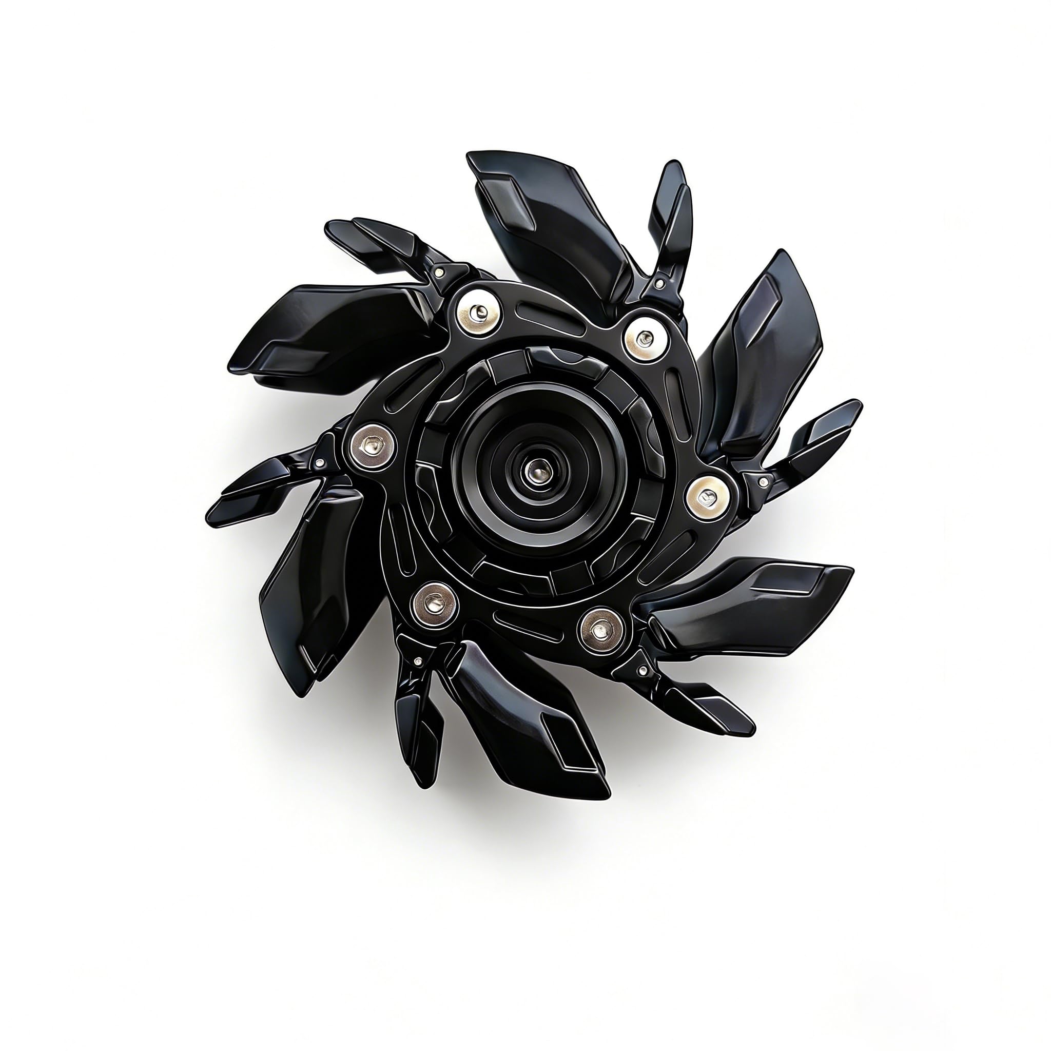 Mechanischer verformbarer Metall-Fidget Spinner, Premium-Legierung EDC Handspinner, reibungslose Drehung Anti-Stress-Fingerspitzen-Kreiselspielzeug für Erwachsene schwarz