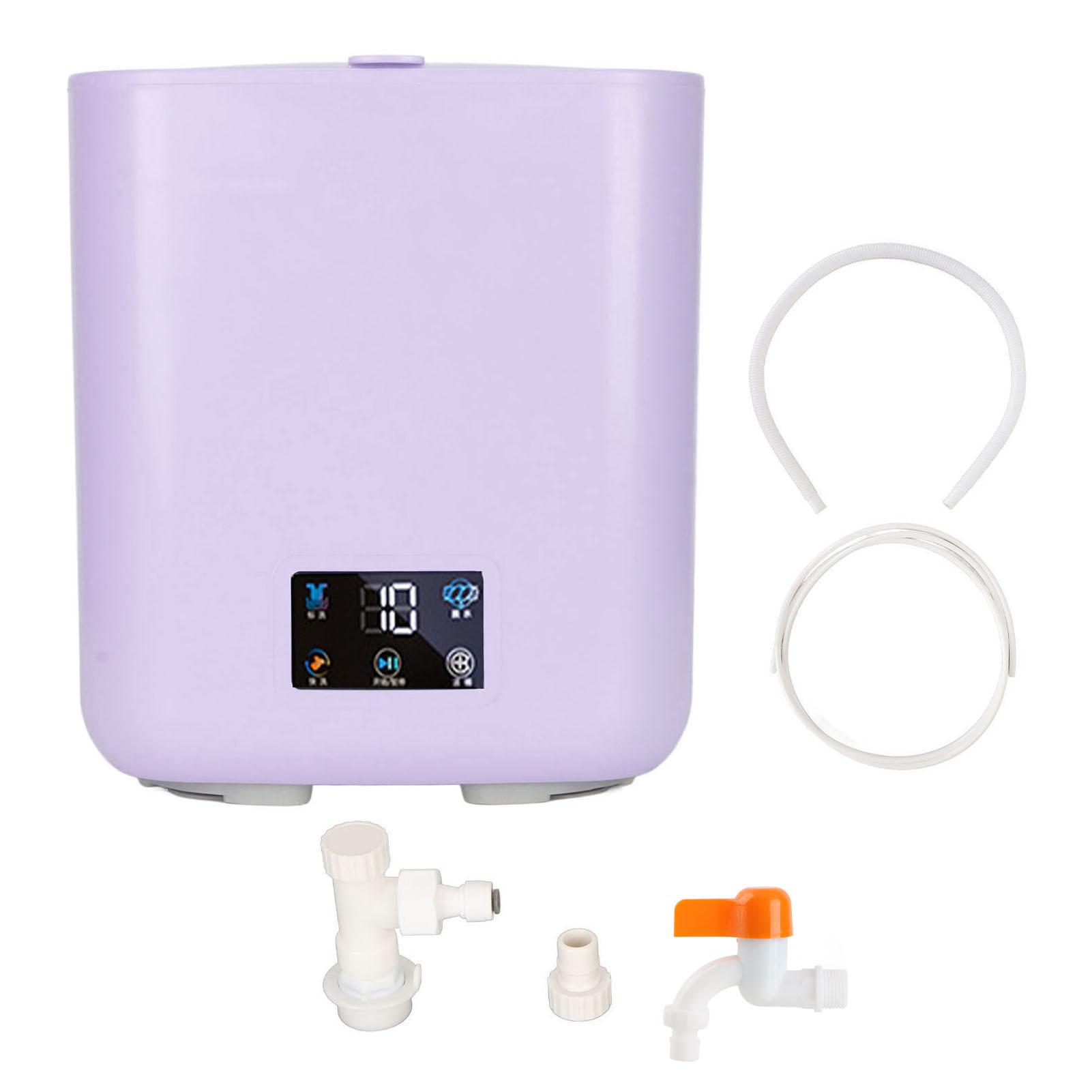 Vollautomatische kleine Waschmaschine, tragbare Waschmaschine mit großem Fassungsvermögen und Schleuder EU Plug violett