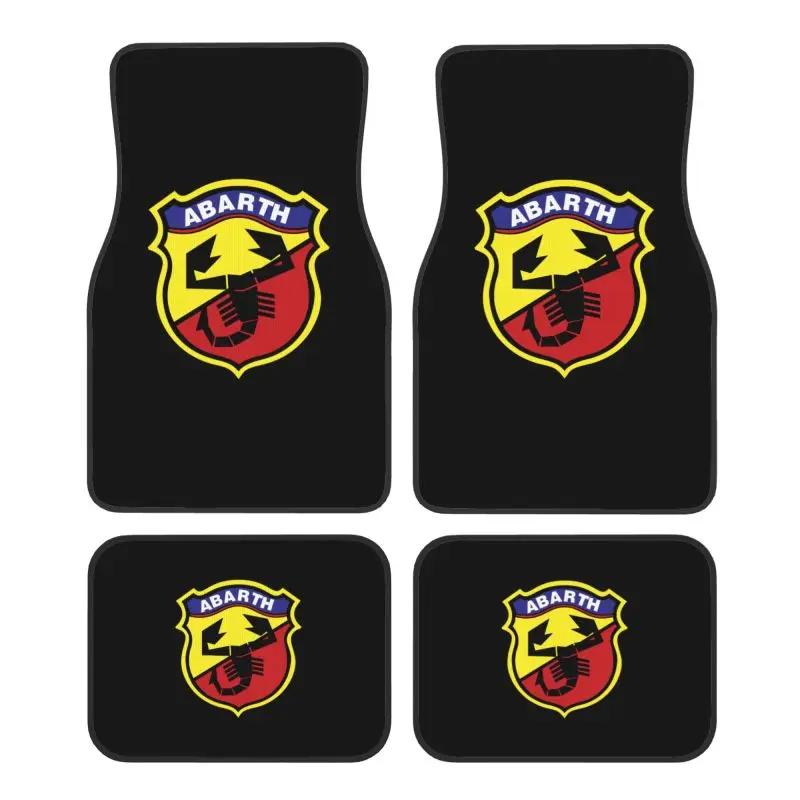 YIH4 Individuelle Abarth C Cooles Auto Fußmatten Set 4-teilig Auto Vorder- und Hinterfußmatten Universelle Teppiche mit rutschfester Gummirückseite
