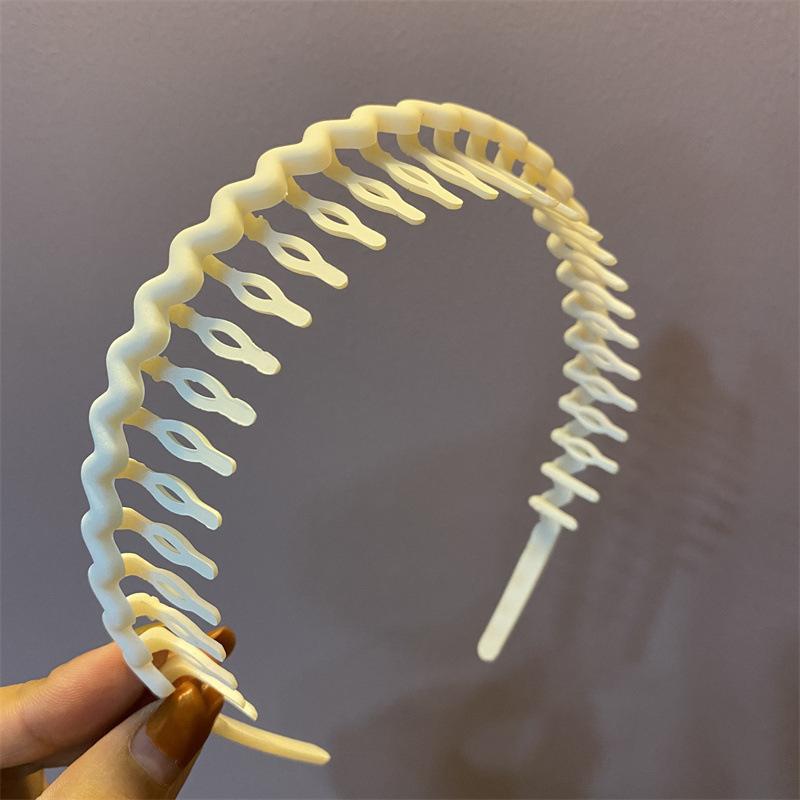 Korea Mode Lange Zahn Haarbänder Für Frauen Nicht Slip Haar Kämme Einfarbig Geometrische Lünette Femme Haar Zubehör Mädchen beige
