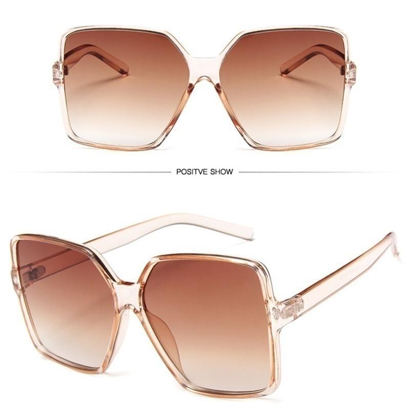 Vintage Quadratische Übergroße Sonnenbrille Männer Frauen Großen Rahmen Schwarz Sonnenbrille Outdoor UV400 Augenschutz Reiten Wandern Brille