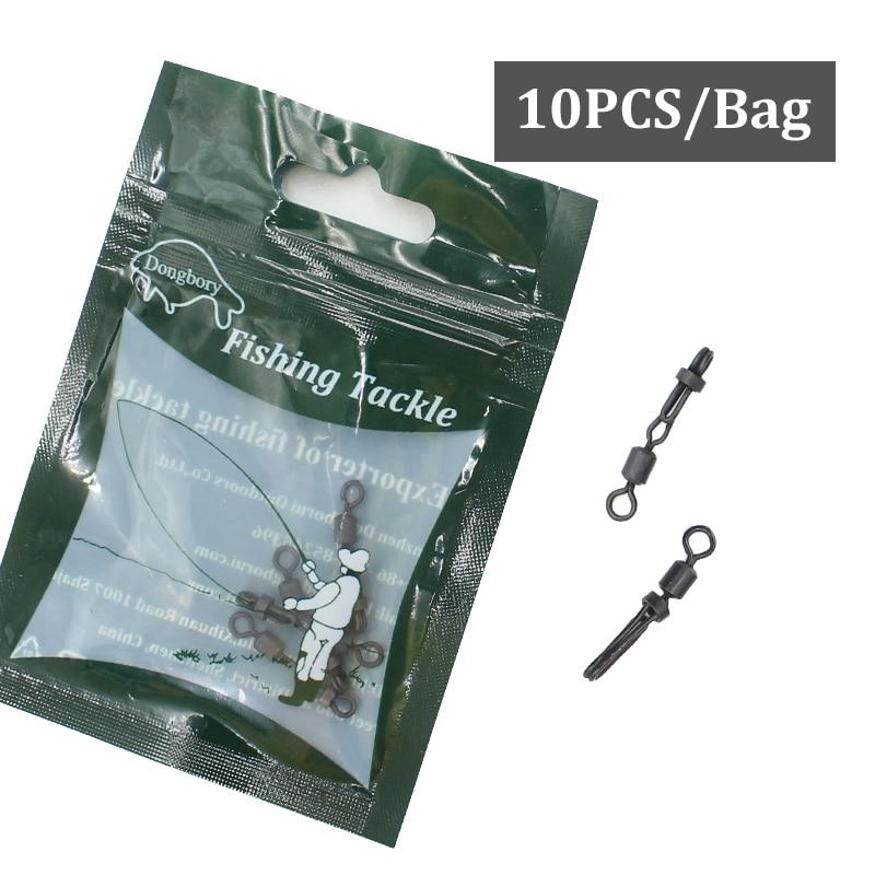 10PCS Karpfen Angeln Zubehör Schnell Ändern Clam Lock Wirbel mit Clam Lock Clip Zubehör Roll Ring Stecker für Karpfen rig