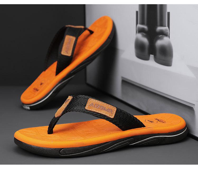 Herren Zehensandalen Sommer Strand Zehensandalen Herren Lässig Atmungsaktiv Verdicken Strand Herren Hausschuhe Outdoor Zapatillas Hombre für Herren EVA 41 orange