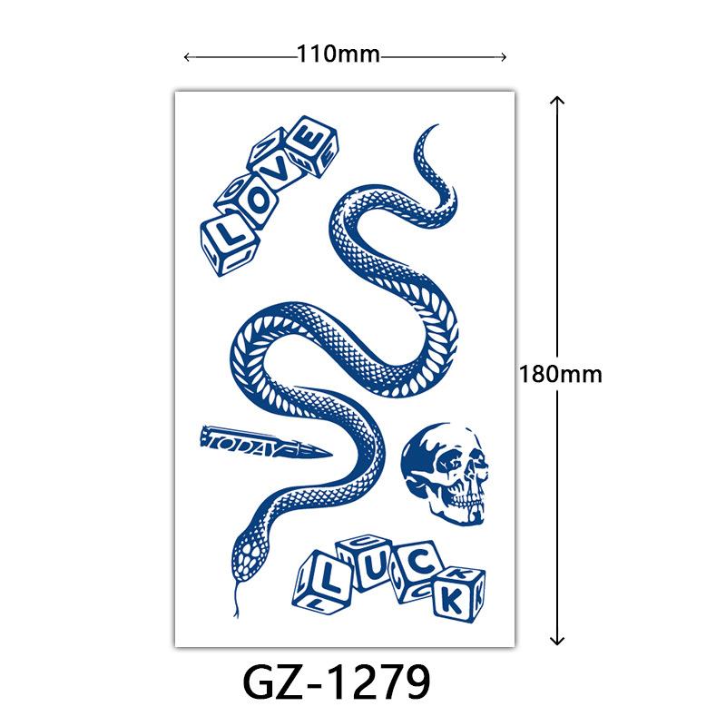 Kräuter-Tattoo-Aufkleber, Saft-Tattoo-Aufkleber, Semi-permanente Tattoo-Aufkleber mit englischen Buchstaben Tattoo 110*180mm