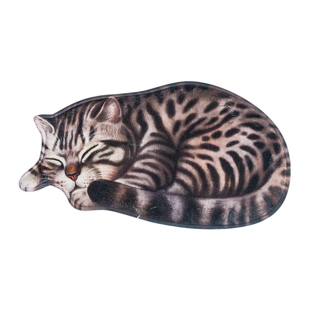 3D süße schlafende Katzen-förmige Bodenmatte, Schlafzimmer, Wohnzimmer, Küche, Fußmatten, rutschfeste Matten, 40 x 76 cm