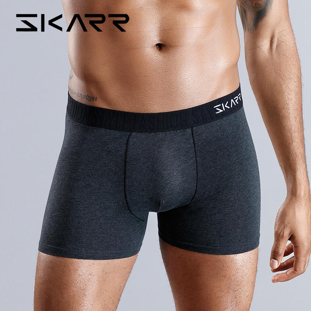 BONITOS 1 Stück bedruckte Herren-Unterhose, Baumwoll-Boxershorts, sexy Herren-Unterwäsche S dunkelgraue