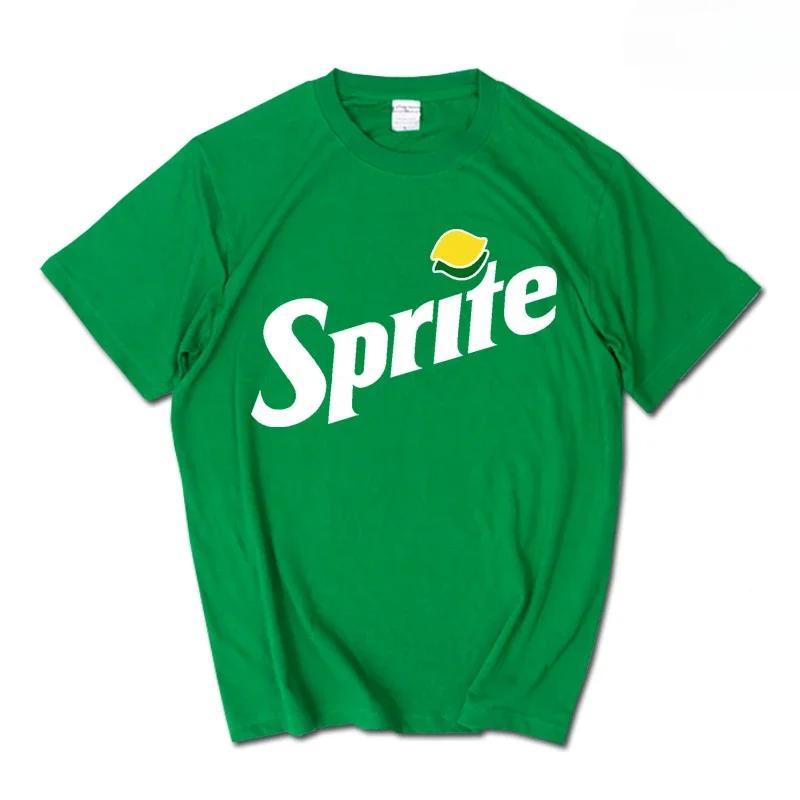 2025 Sommer Neue Trendmarke INS Pepsi Cola Gemeinsames T-Shirt Sprite Coca-Cola Herren und Damen Locker Baumwolle Paare Kurze Ärmel XL green