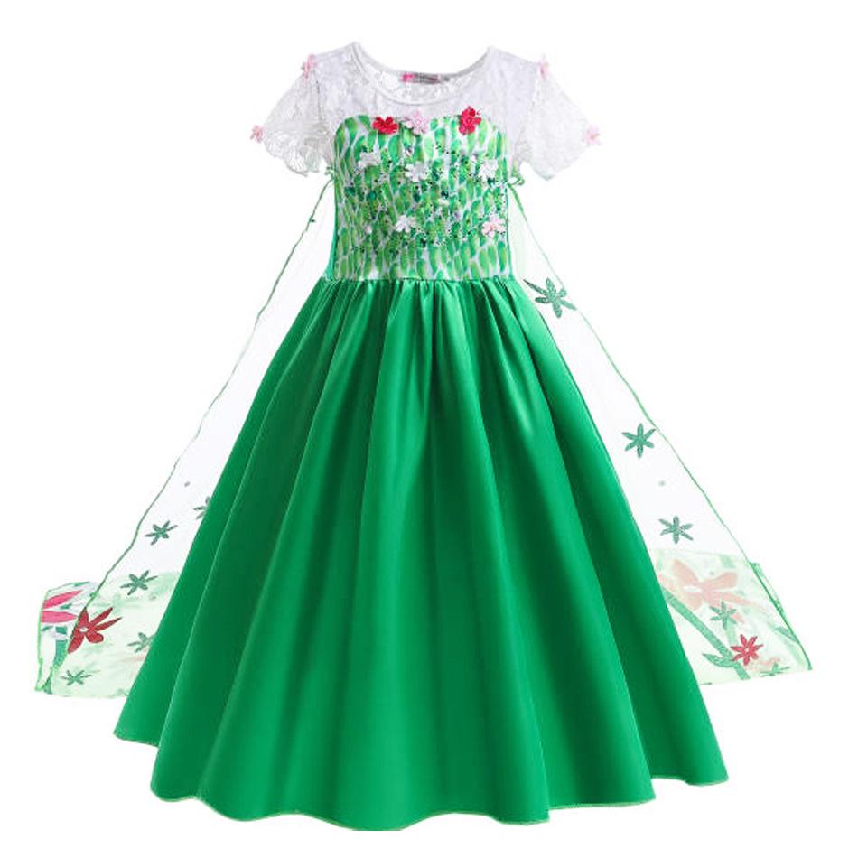 Eiskönigin Elsa Prinzessinnenkleid für Mädchen - Einteilig 120cm