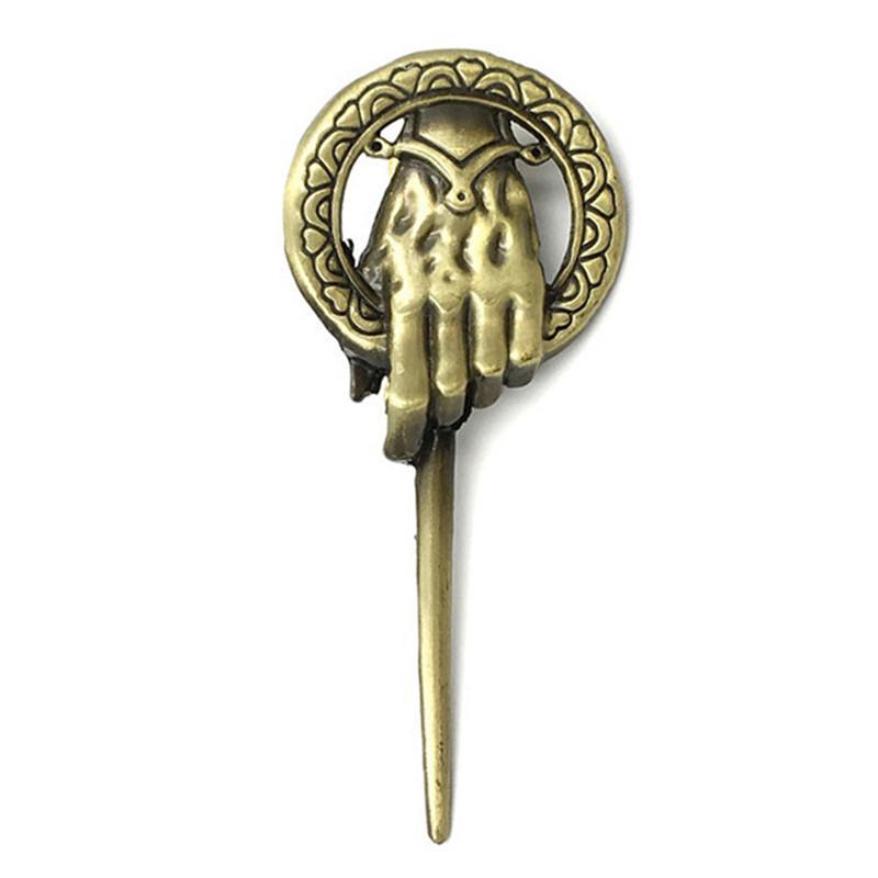Charmante Game of Thrones Hand des Königs Revers Replik Kostüm Pin Brosche 3*7cm bronze