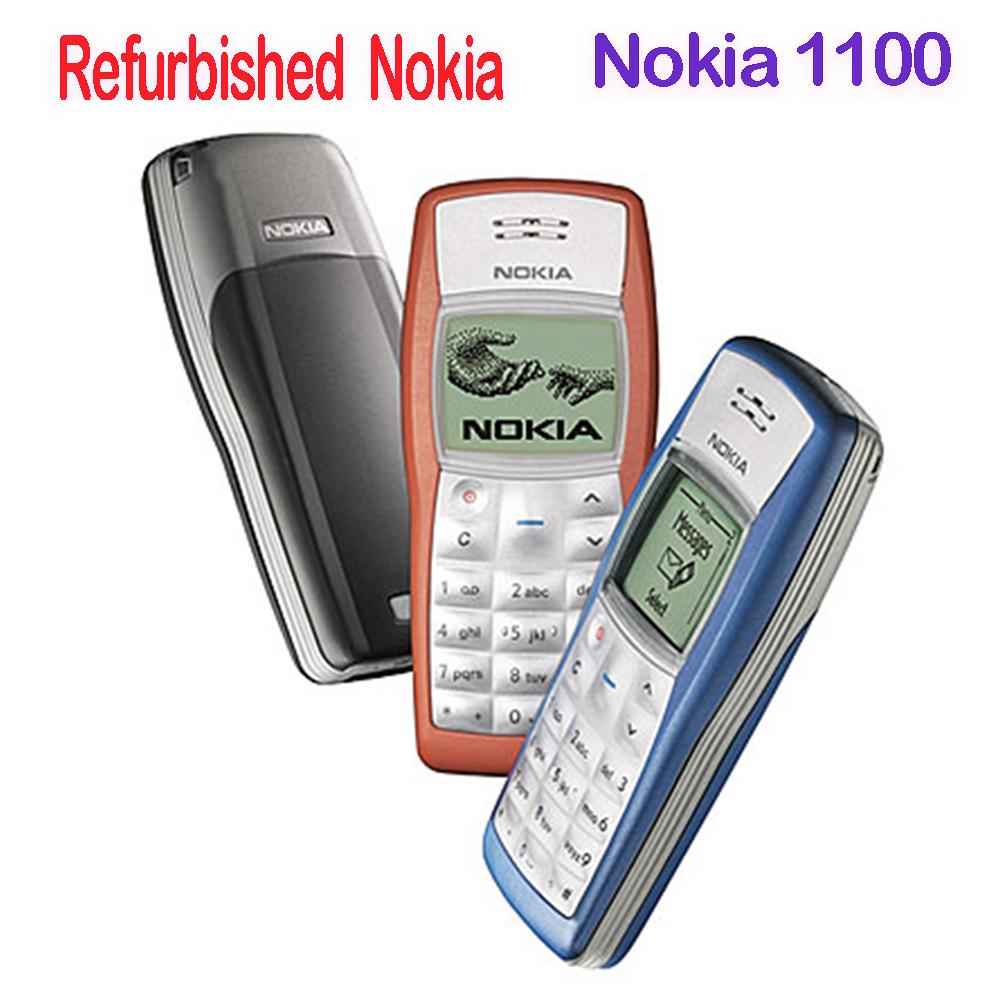 Generalüberholtes Nokia Original Nokia 1100 Mobiltelefon mit 1 SIM 1 Battery 1 Charger blau