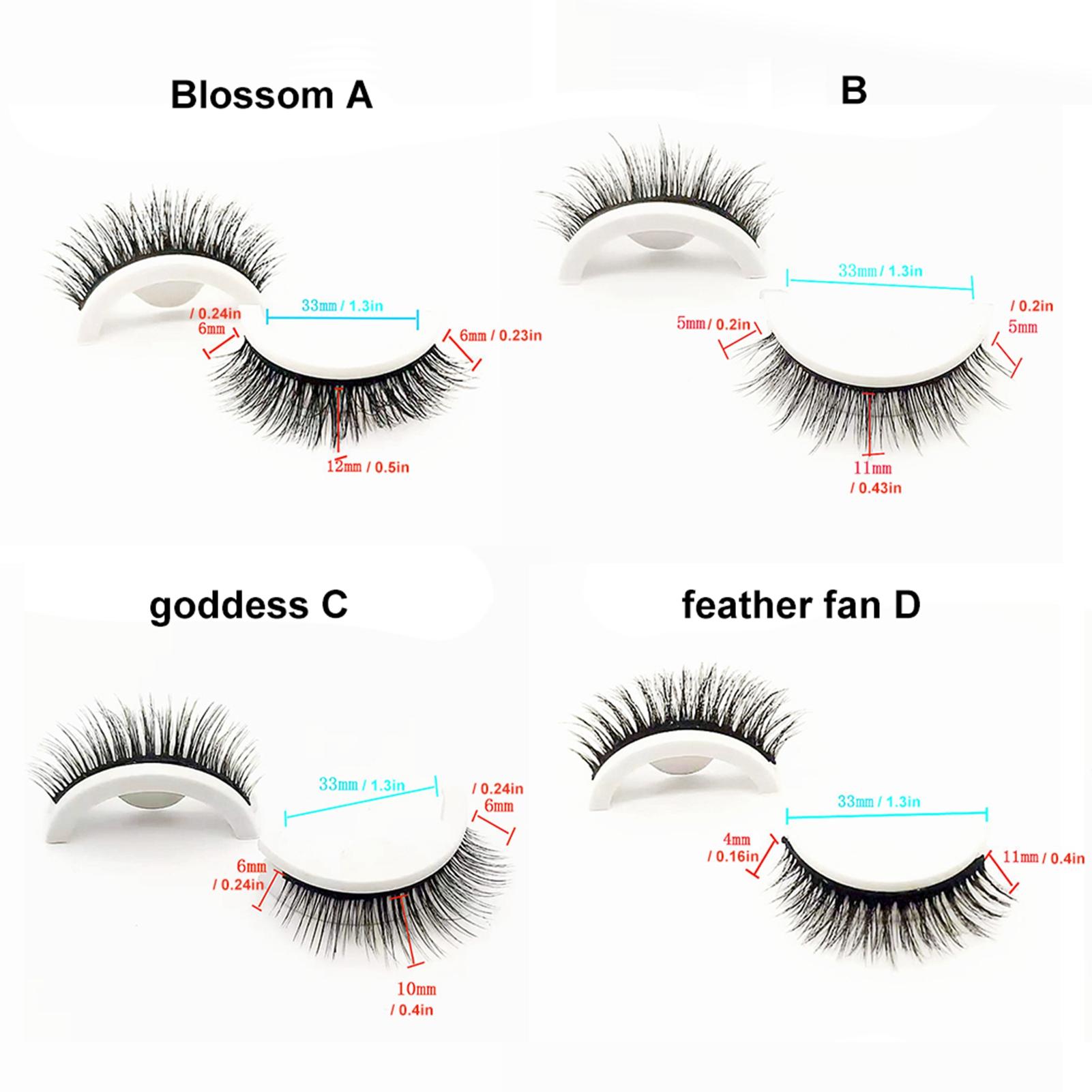 2 Paar Selbstklebende Wimpern Ohne Kleber Wiederverwendbare Natürliche Flauschige Falsche Wimpern Lange Verlängerung