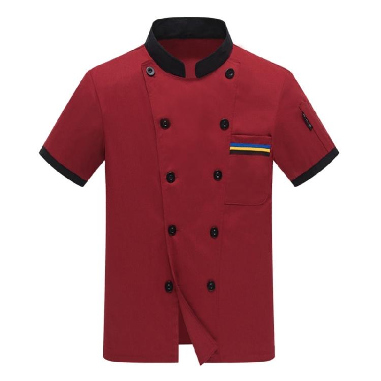Unisex Kochjacke Kurzarm Klassische Kochjacke Hotel Restaurant Arbeitshemd Uniform Koch Arbeitskleidung M