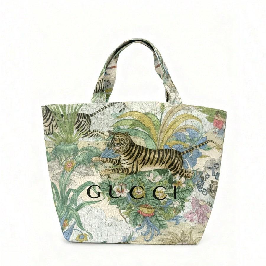 GUCCI Leinwand-Tragetasche mit Tiger-Muster - Einzel-Schultertasche, Retro-Dschungel-Stil Umhängetasche, für den Einkauf - ein modischer und leichter Luxusartikel rosa