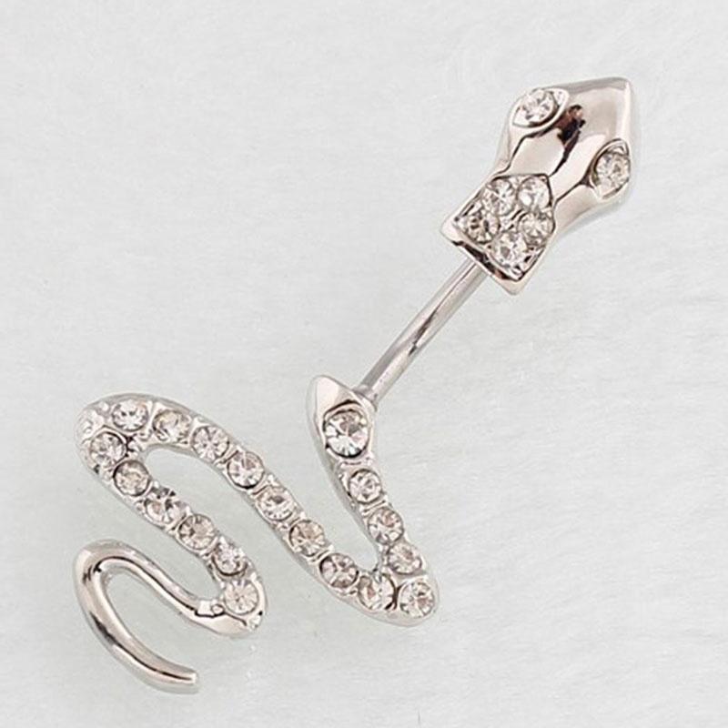 Frauen Schlangenform Edelstahl Bauchnabelring Nabel Piercing Schmuck silber