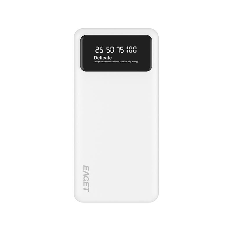 10000mAh Tragbare Powerbank Mobiler Strom mit LED-Leistungsanzeige Typ-C/Micro/USB-Schnittstelle oder Aufladen von Mobiltelefonen 16/15/Android-Telefonen weiß