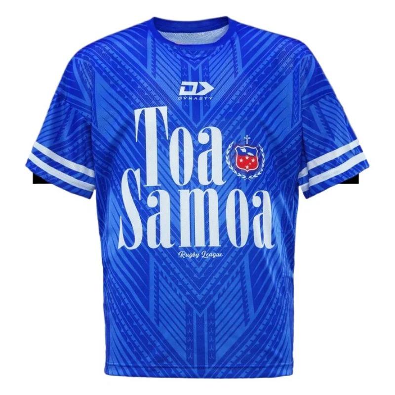Samoa Tonga Herren Rugby Trikot Kurzarm Sporttrikot Samoa Rugby Trikot 3D-Druck Atmungsaktiv und Bequem M