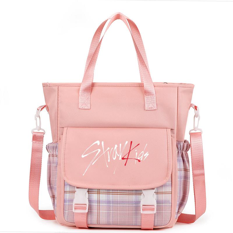 Stray Kids Kombinations-Peripherie-Nachhilfe-Tasche Tragetasche Buch-Tragetasche Grundschultasche Umhängetasche Umhängetasche One size fits all rosa