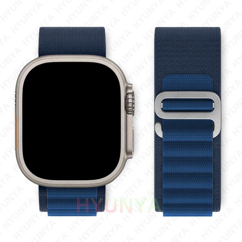 Alpines Armband für Apple Watch Armband Serie 10 9 8 7 SE Ultra 2 41mm 42mm 45mm 46mm 49mm 40mm 44mm IWatch Correa Armband 42-44-45-46-49mm navy blau