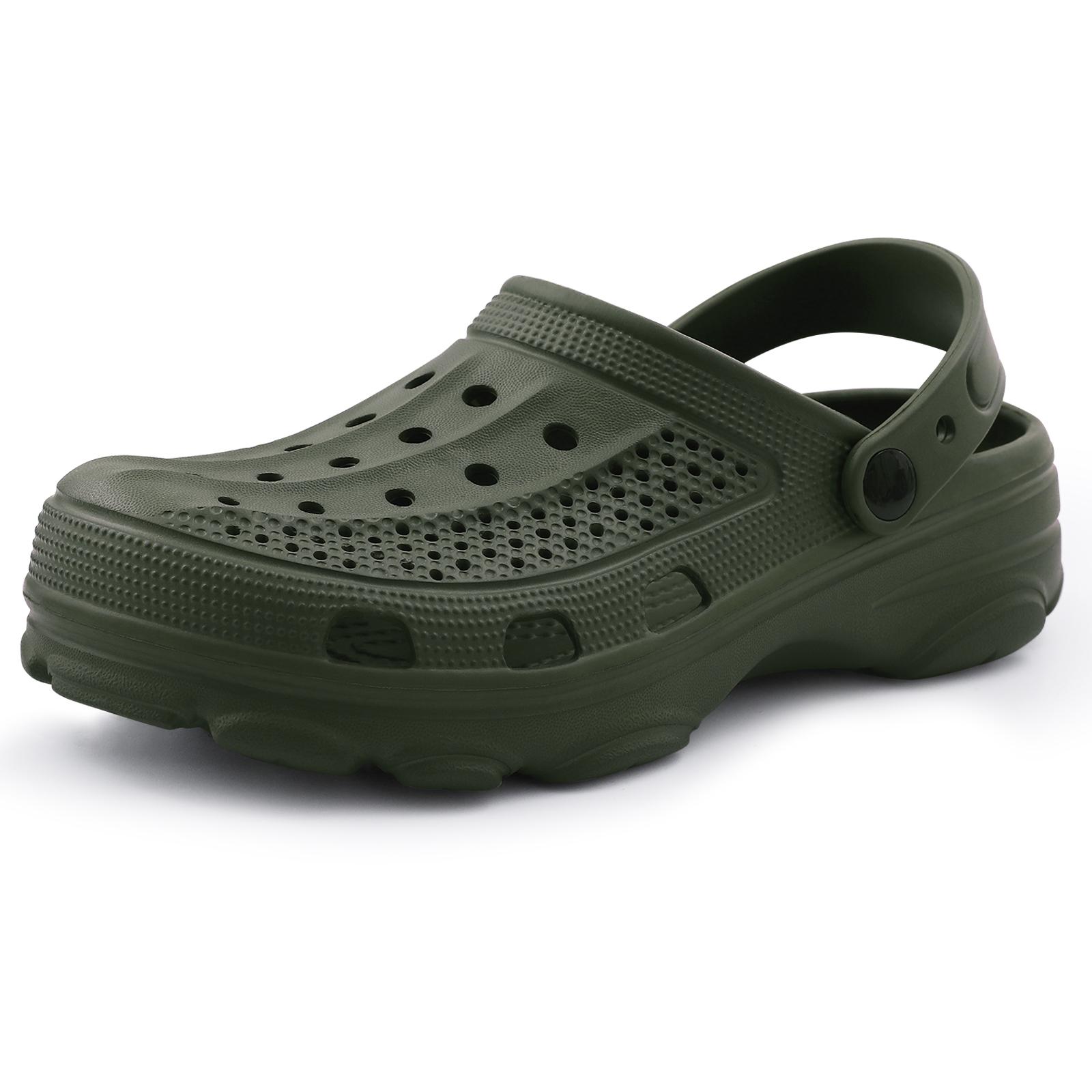 Bebealy Männer Sandalen Löcher Männer Flache Sandalen Männer Clogs Garten Schuhe Outdoor Wasserdichte Strand Sandalen EVA Weiche Rutschfeste Hause Sandale 43