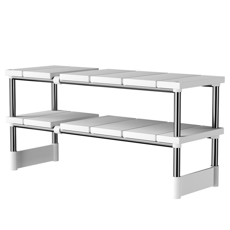 Ausziehbares Küchenspüle-Regal, Schrank im Inneren, mehrschichtiges Regal, Küchenschrank-Aufbewahrung, multifunktionales Topfregal, Lagerregal double layer