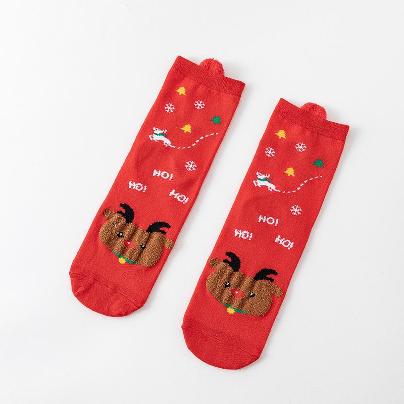 Weihnachten Baumwolle Cartoon Socken Frohe Weihnachten Dekorationen Für Zuhause Weihnachten Ornamente Geschenke Party Liefert Frohes Neues Jahr One size(36-41)