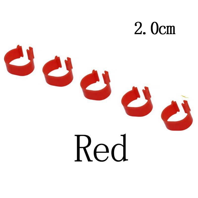 20 Stück Hühnerringe, Geflügel-Fußring, Innendurchmesser 1,6 cm, 2,0 cm, Fasan, Ente, Vogel, Geflügel, Fütterungswerkzeug rot