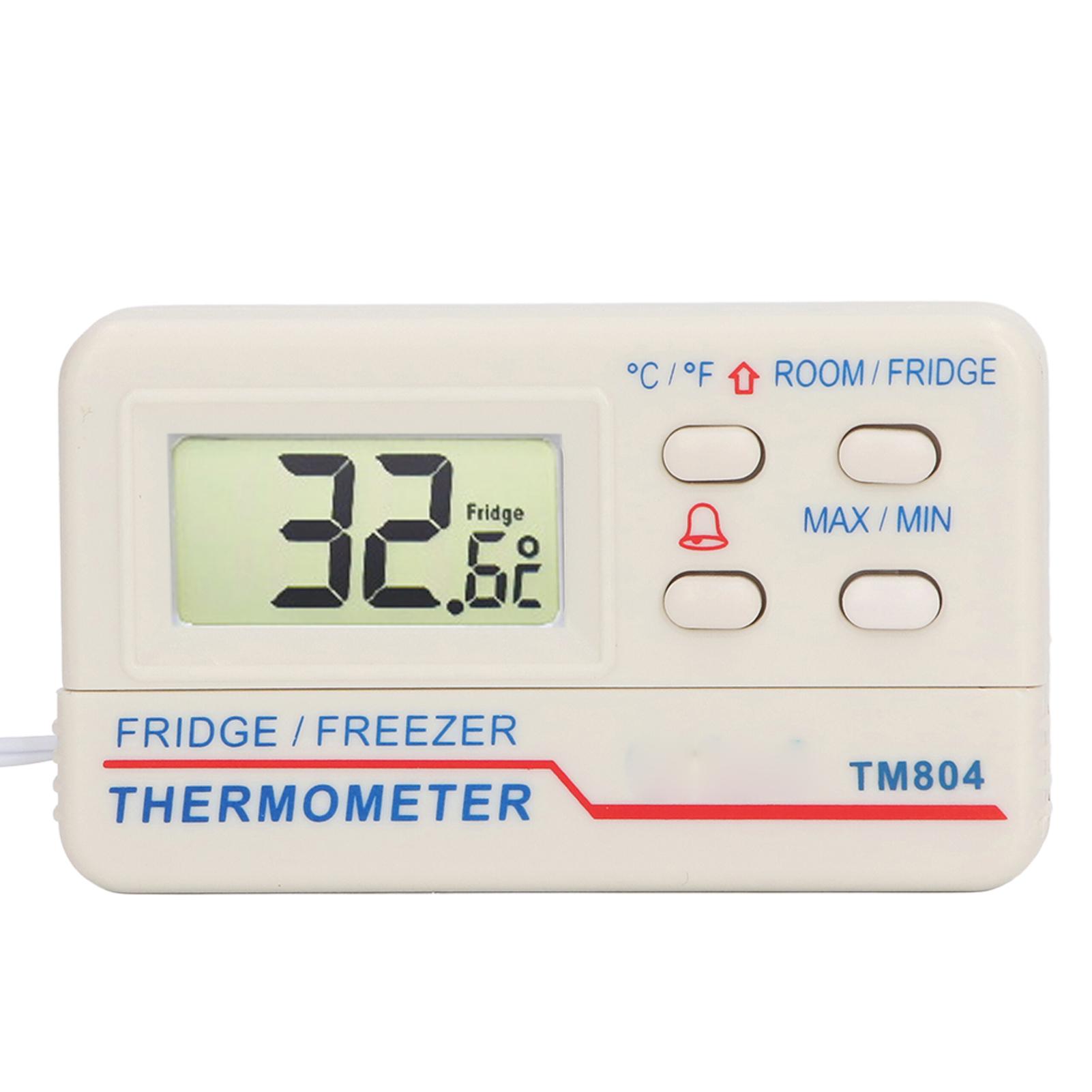 Kühlschrankthermometer Digital Kühlschrank Gefrierschrank Temperaturmesser Magnetische Rückseite mit Alarm Intern