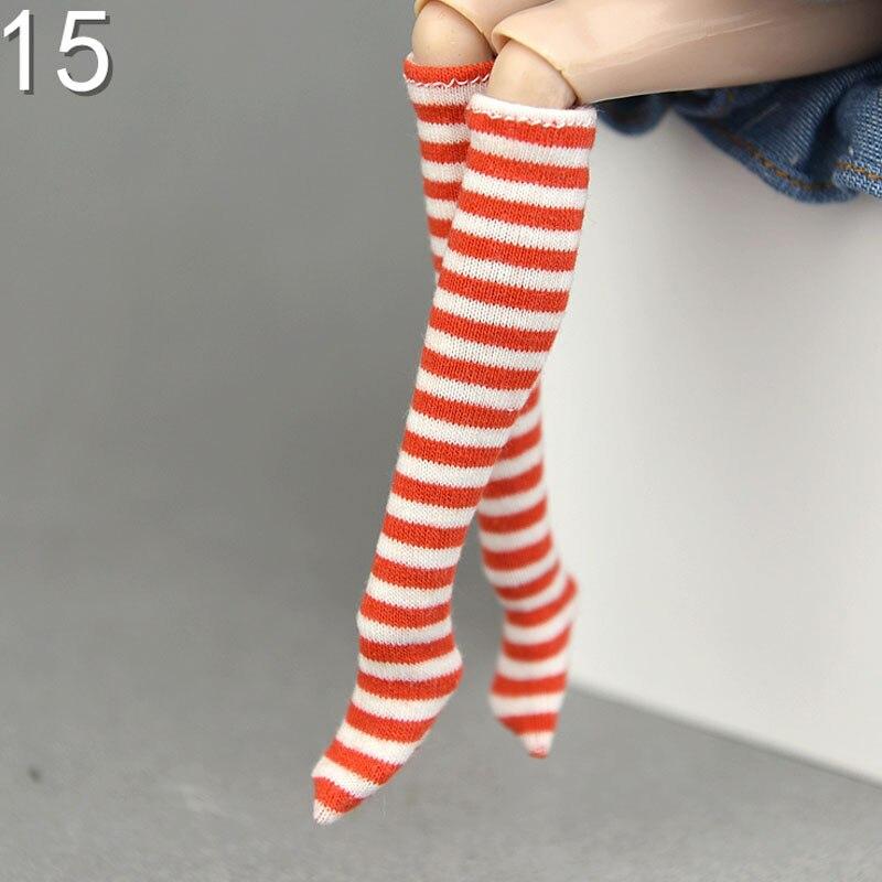 1 paar Puppe Gestreiften Lange Socken Geeignet für Blythe Puppe Strümpfe Fit Für Blyth 1/6 BJD Zubehör Puppenhaus Spielhaus DIY Spielzeug violett