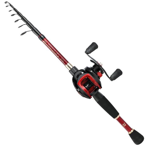 Sougayilang Angelruten und Rollen, 1,8 m/2,1 m/2,4 m Casting-Angelruten-Rollen-Set, Baitcast-Rute und 17+1 BB-Casting-Rolle 1.8m&Right hand rot