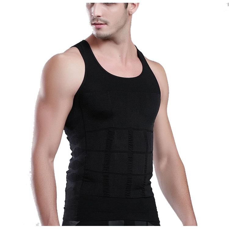 Männer Korsett Körper Abnehmen Bauch Shaper Lauf Weste Bauch Taille Gürtel Hemd Schwarz Shapewear Unterwäsche Taille Shirts Lauf Weste XL schwarz