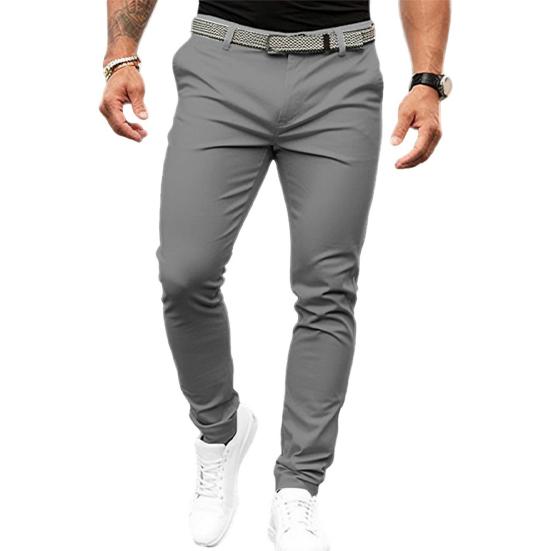 Männer Einfarbig Anzug Lange Hosen Mid-rise Schräg Taschen Zipper Fly Slim Fit Business Büro Hosen Feine Nähen hosen Arbeitskleidung L dunkelgraue