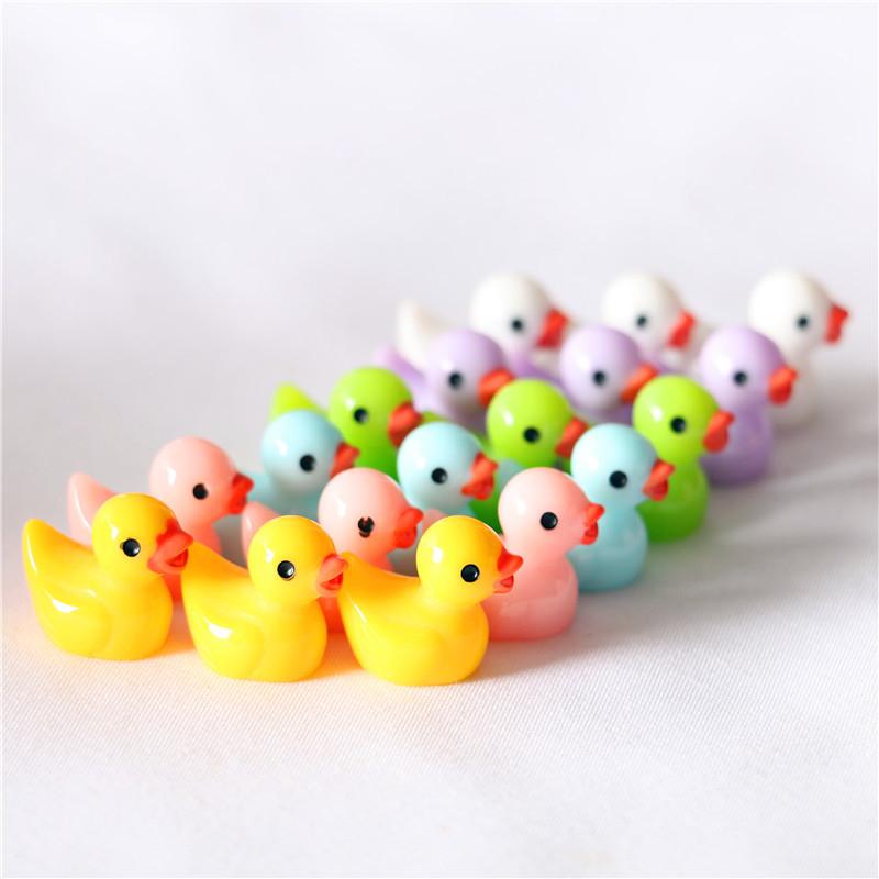 200-10 Stück/Set Harz Mini Enten Dekoration Miniaturfiguren Kleine Ente Handwerk Mikrolandschaft Puppenhaus Dekoration Zubehör 200pcs