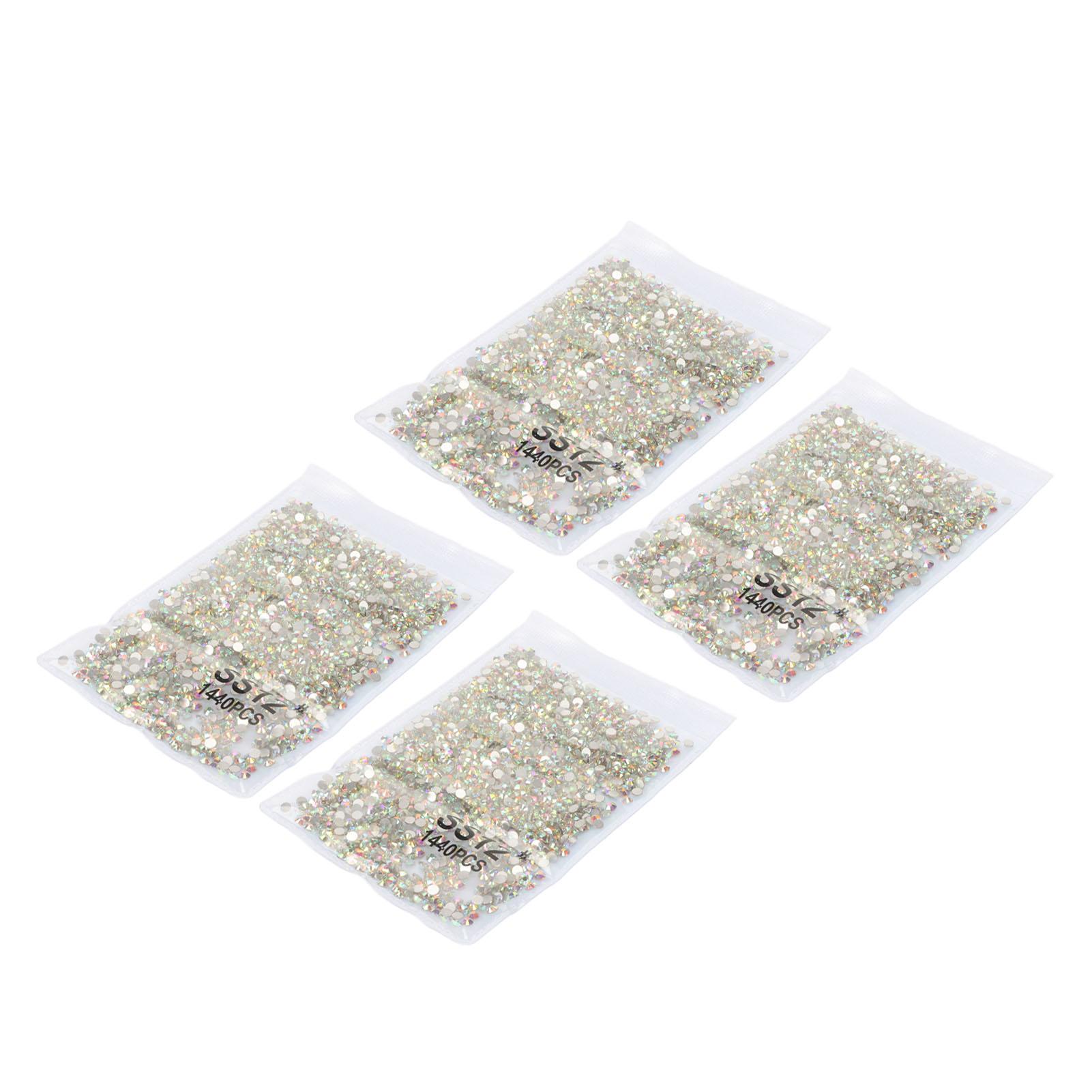 5760 Stück Kristall Strasssteine Exquisiter Schliff Flache Rückseite Runde Strasssteine für DIY Bastelarbeiten Schmuck