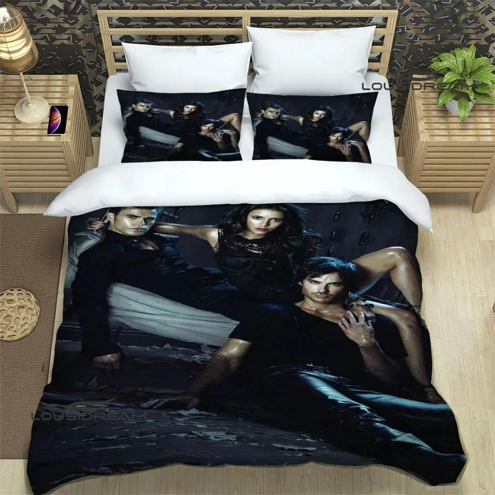 The Vampire Diaries Damon Salvatore Bettwäsche-Sets exquisites Bettwaren-Set Bettbezug Bettdecke Bettwäsche Geburtstagsgeschenk US Queen(228*228cm)3pcs