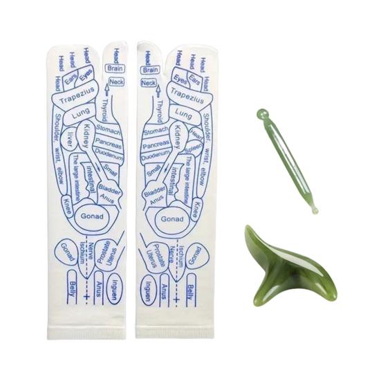1 Set Massage-Wadensocken mit Massagestab Serenity Steps, gut lesbare Fußakupunkturpunkte, bedruckte elastische Massage zur Förderung der Durchblutung, für Anfänger Womens  4
