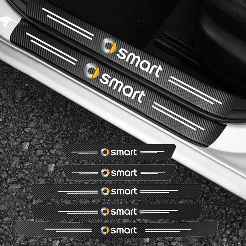 Auto Türschwelle Kofferraum Stoßfänger Pedal Anti-Kratz Aufkleber Abdeckung Schutz für Smart Eq Fortwo Forfour 453 451 452 450 454 4Pcs-For-Smart gray