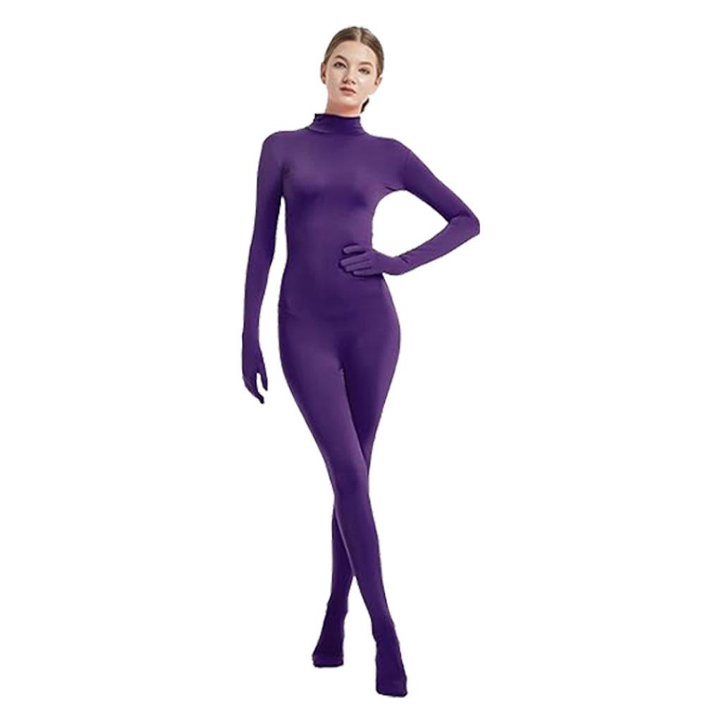 Einfarbiger Spiderman Tanz-Leotard für Damen mit Füßen 180 dunkelviolette