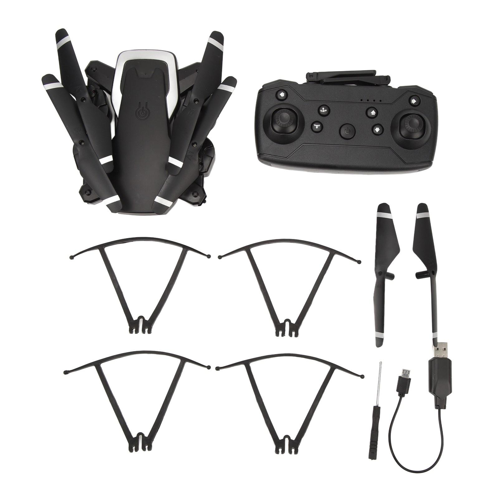 Faltbare Drohne mit Dual-Kamera Wifi-Drohne Fernbedienungsdrohne Spielzeug für Jungen Mädchen Geschenke Schwarz