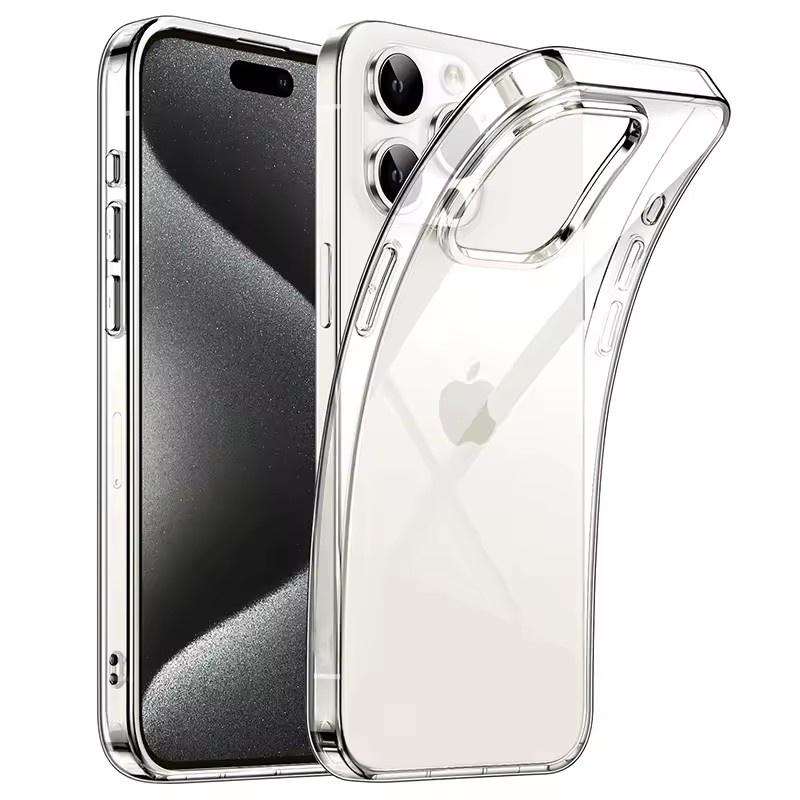 Transparente schwarze Silikon-Softhülle für iPhone 16 Pro Max Carcasa Ultradünne Hülle für iPhone 15 14 13 12 Mini 11 Pro Max iPhone 12 Pro Max transparent