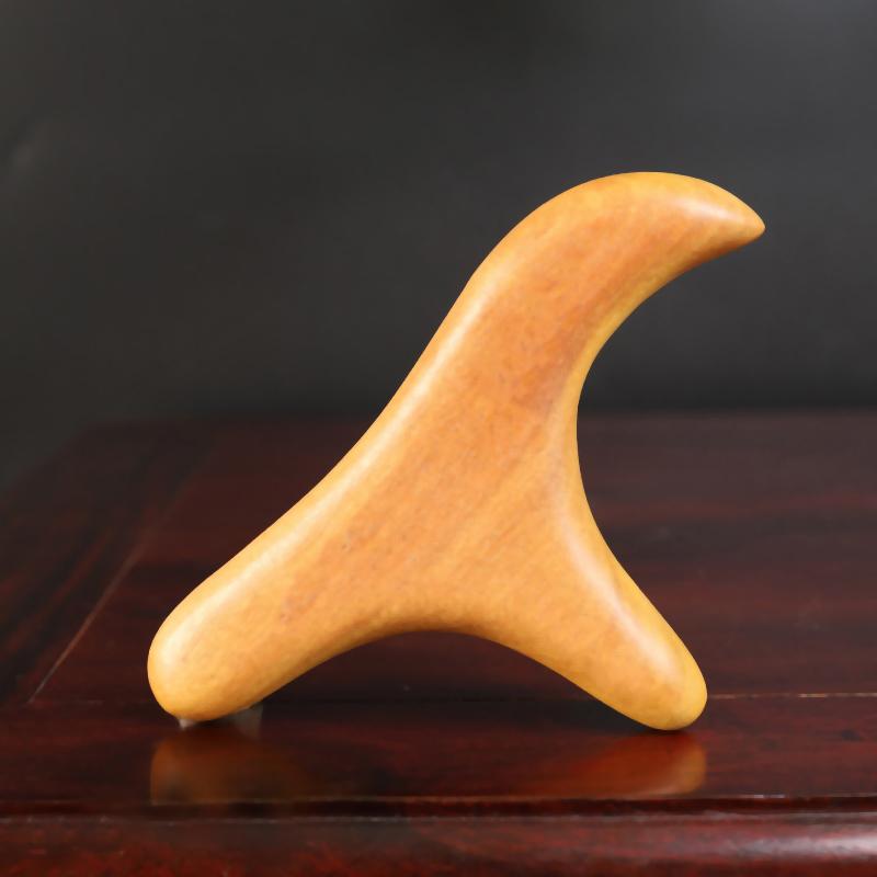 1 Stk. Nacken Fuß Sandelholz Triggerpunkt Massage Gua Sha Werkzeuge Heim Fitnessstudio Professionelles Therapie Massage Werkzeug Für Rücken Bein Hand Gesicht S gelb
