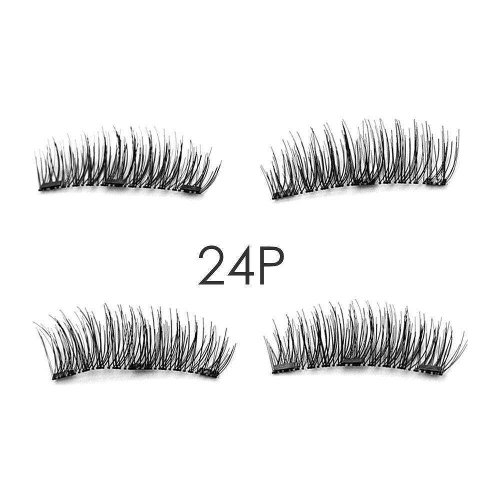 3 magnetische Nerz-Wimpern, 3D-Magnet, falsche Wimpernverlängerung, natürlich, braun, gefälschte Wimpern 24P