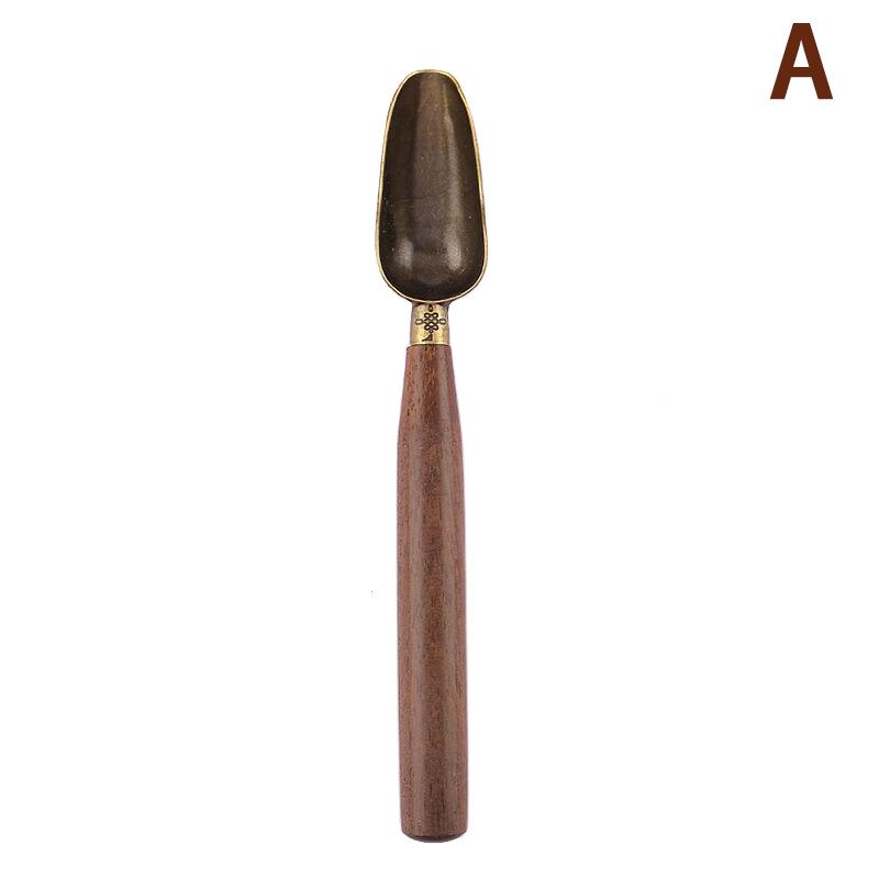 1Pcs Tee Löffel Ebenholz Teelöffel Massivholz Retro Kreative Tee Schaufel Tee Kongfu Tee Zeremonie Zubehör Geschenk A