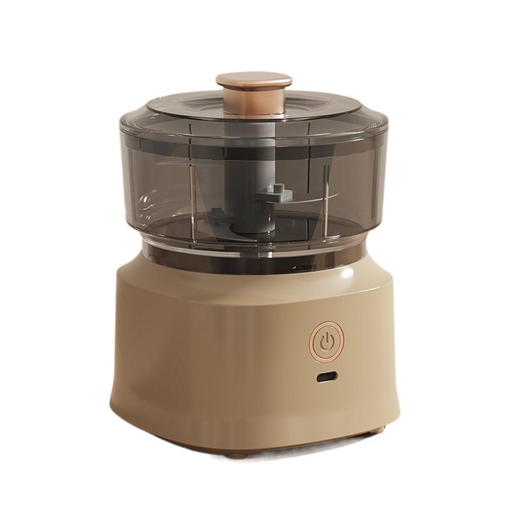 Mini Elektrischer Knoblauchhacker USB-Aufladung Gemüsehacker Fleischwolf Babynahrung kaffeebraun