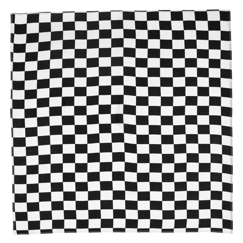 55 x 55 cm, weiß, schwarz, karierte Flagge, Renn-Bandana, Unisex, vielseitig einsetzbar, quadratisches Stirnband, Motorrad, Outdoor-Sport, Haarwickel-Armband 1