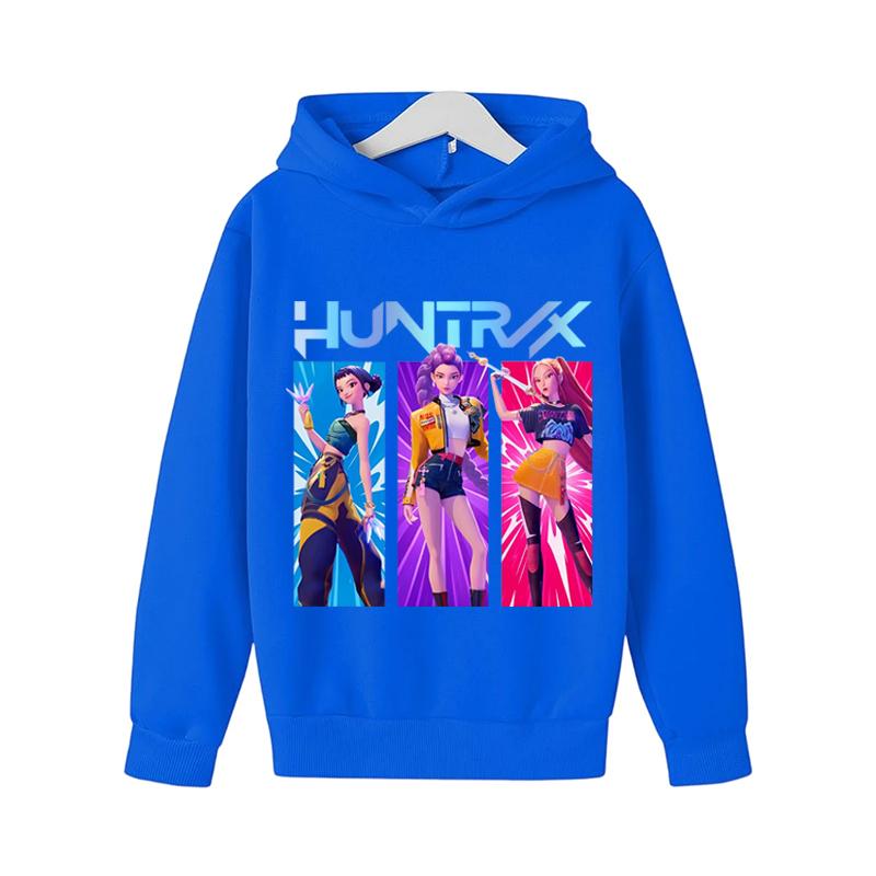 Kinderbekleidung KPop Devil Hunter Modisch Niedlich Sweatshirt Mädchen Neuer Film Sportlicher Hoodie K-Pop Devil Hunter Lässiges Oberteil 140cm blau