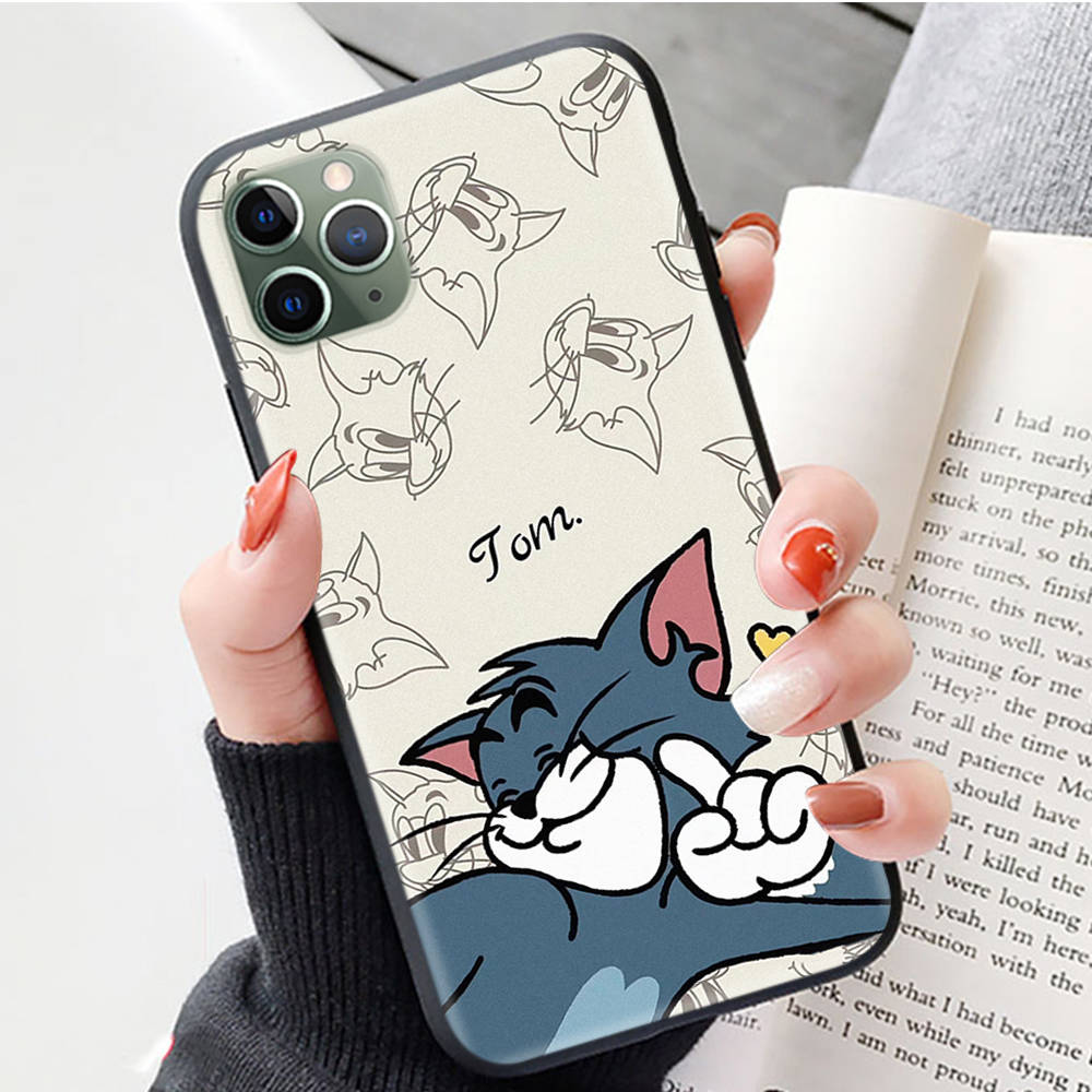 J-11 Tom und Jerry Schwarze Hülle für iPhone 16 15 14 13 12 Samsung S24 S23 Ultra Xiaomi POCO Redmi Note Realeme Moto OPPO A15 Realme VIVO Pro Max Plus 5G Samsung S23 tiefseeblau